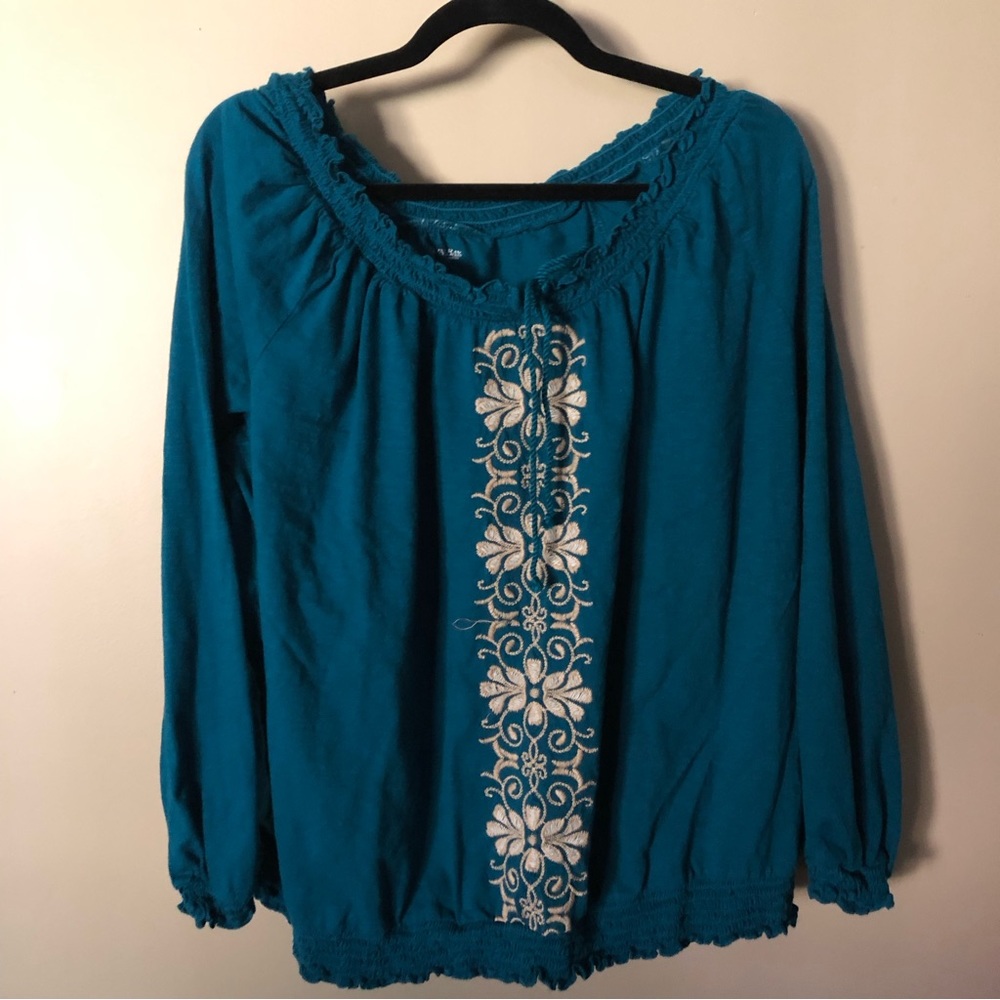 Teal blouse